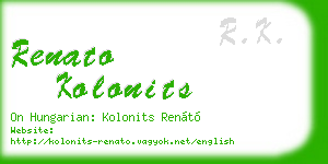 renato kolonits business card