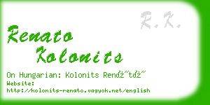 renato kolonits business card